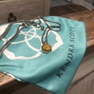 Teo Necklace silver with gold drusy